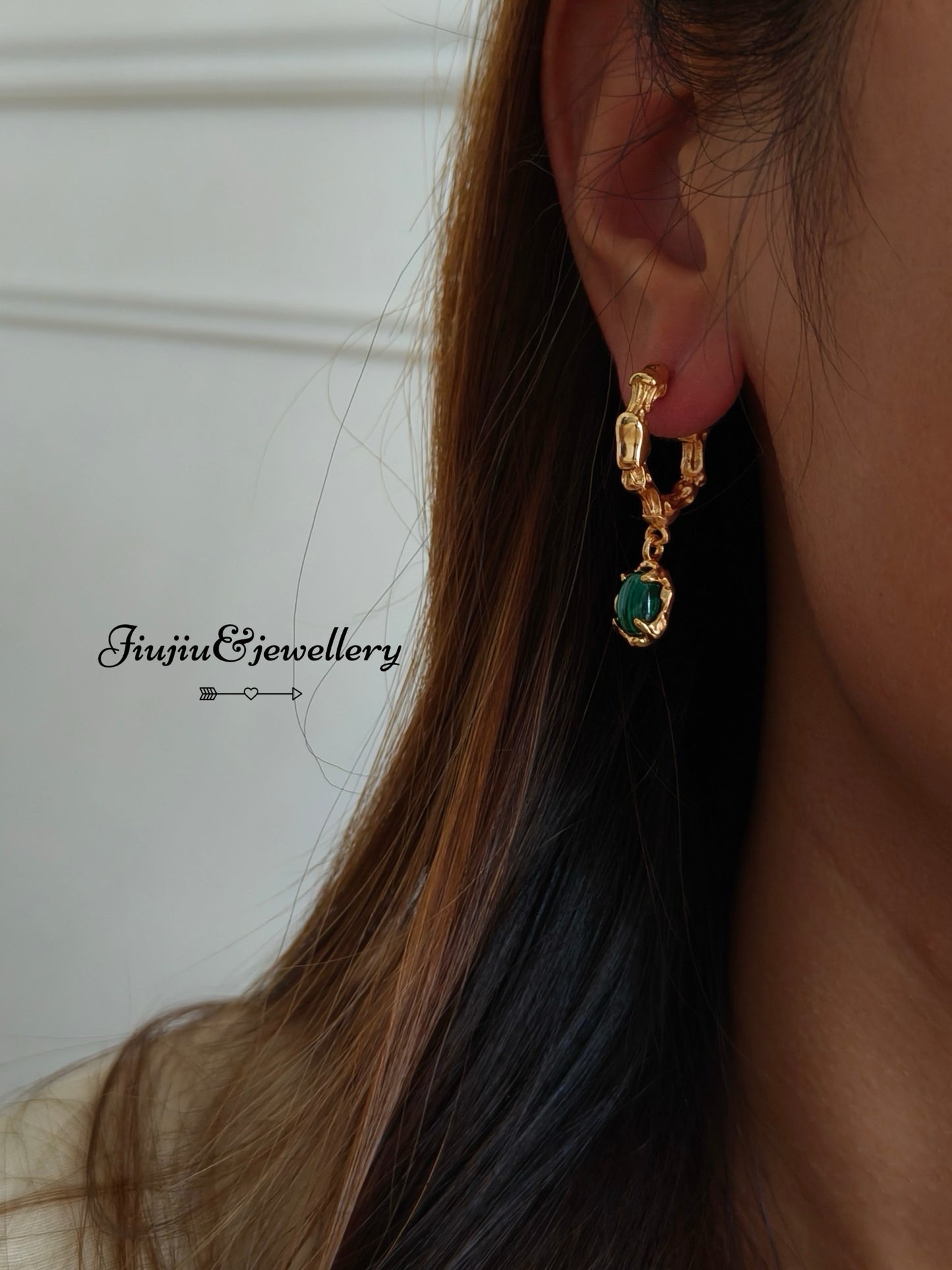 Malachite Round Earrings