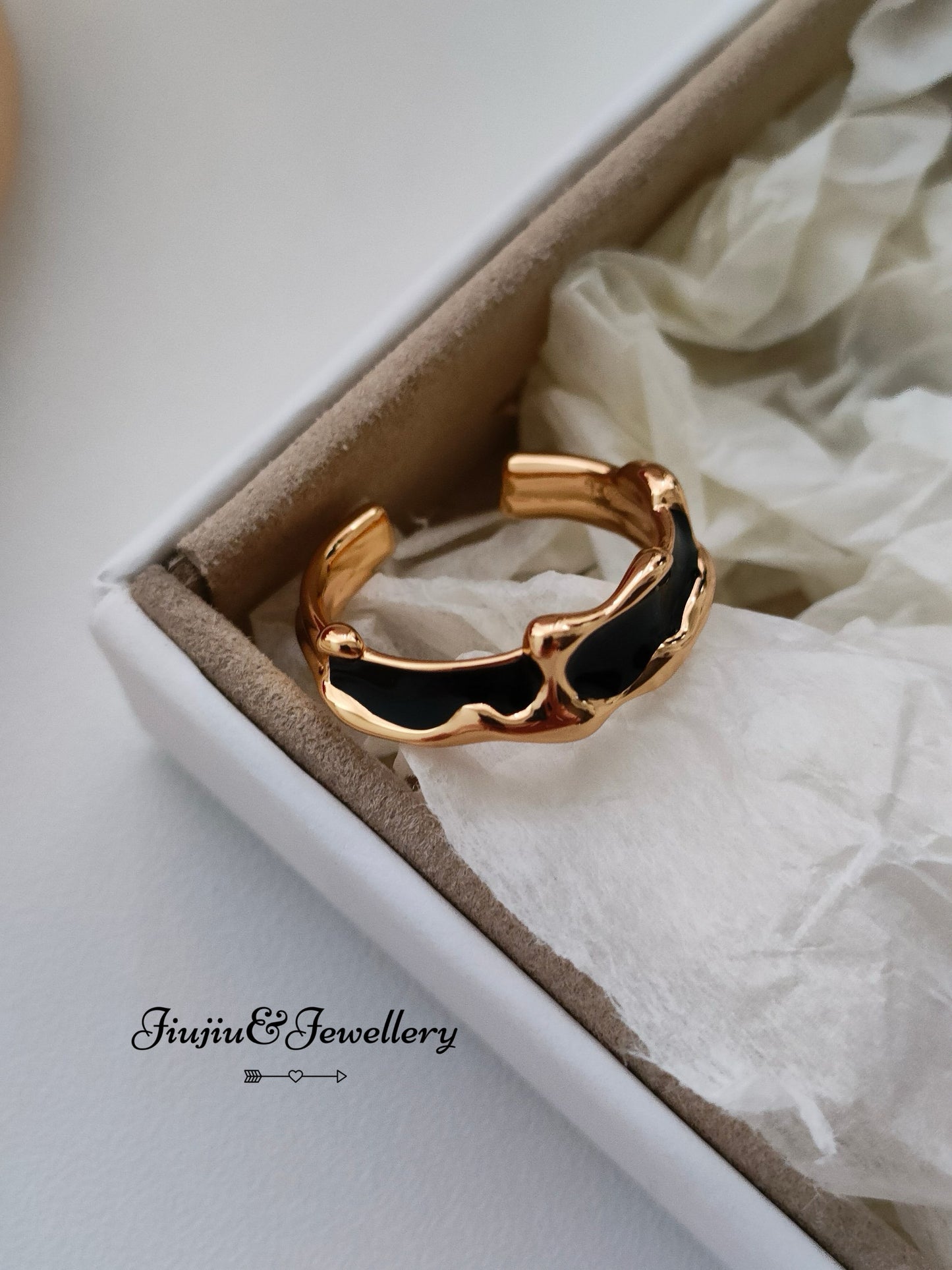 Drip Glaze Open End Ring