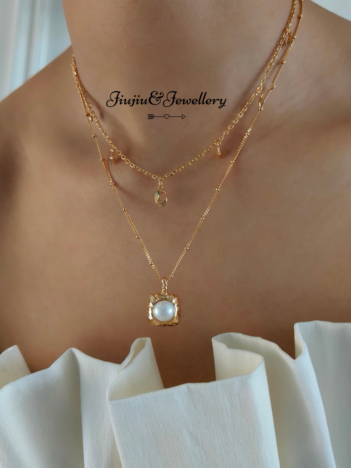Square Sugar Pearl Necklace