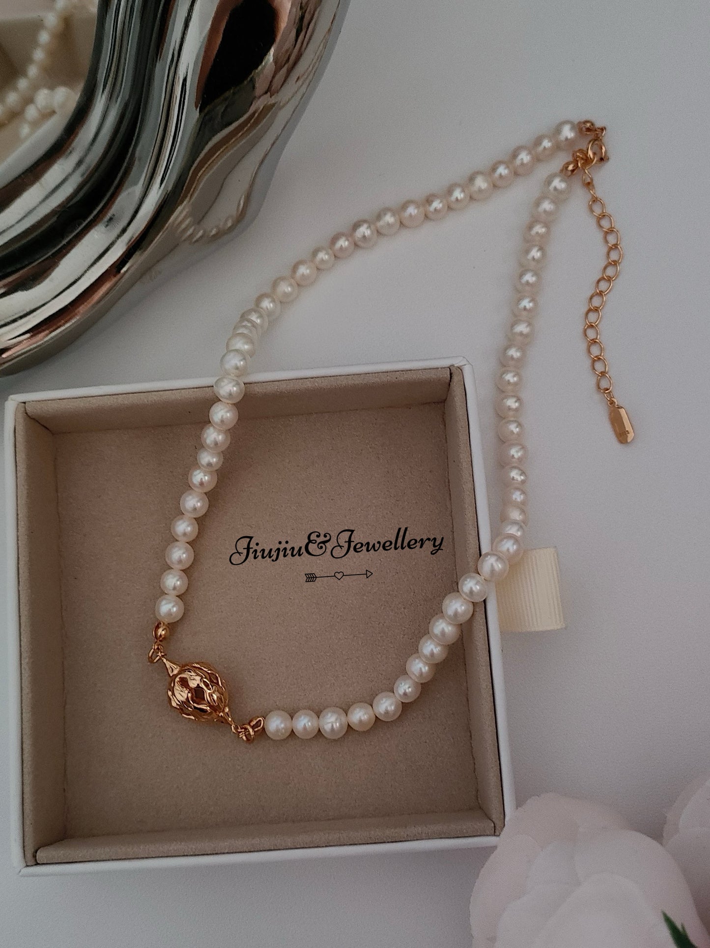 Golden Egg Pearl Necklace