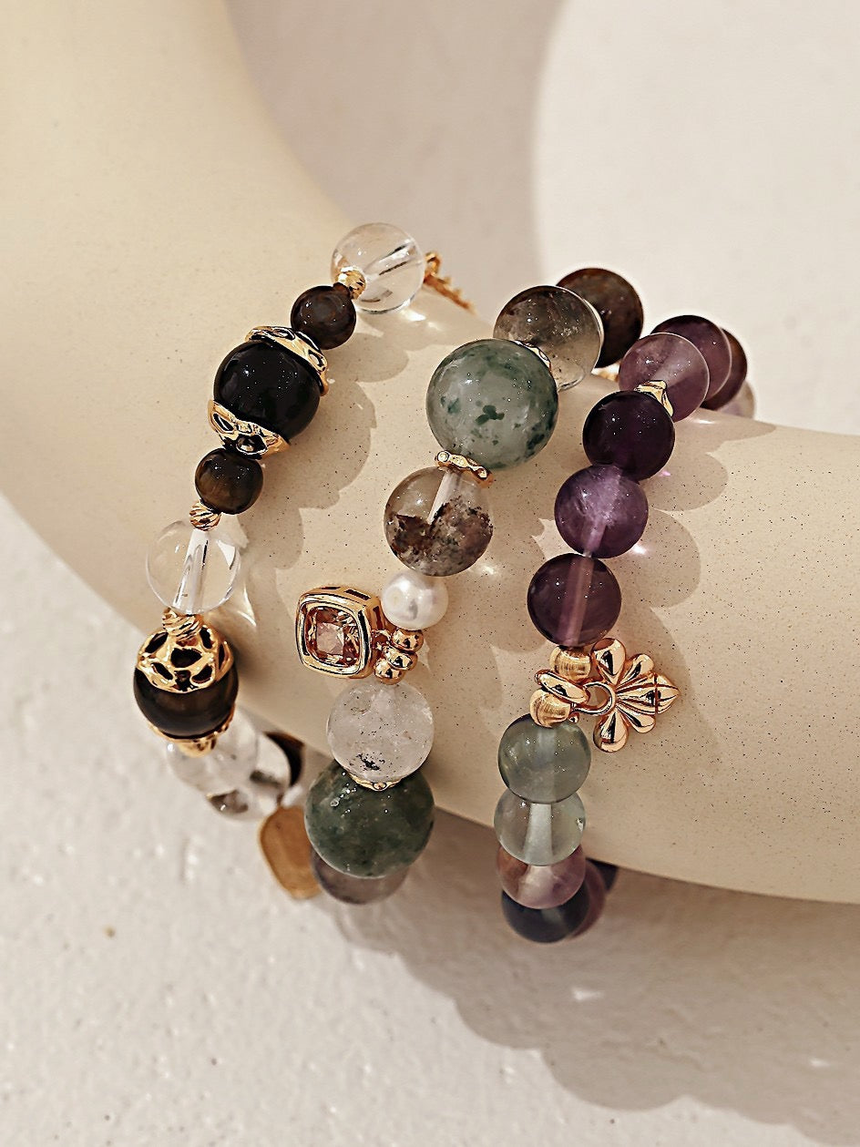 Natural Pearl Ghost Bead Crystal Bracelet