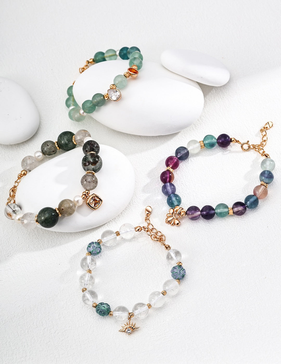 Natural Pearl Ghost Bead Crystal Bracelet