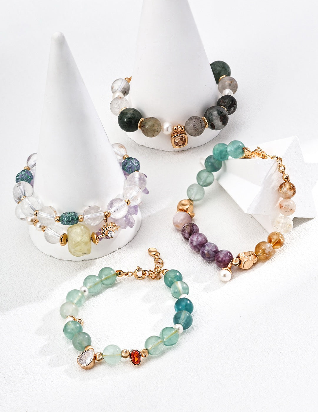 Natural Pearl Ghost Bead Crystal Bracelet