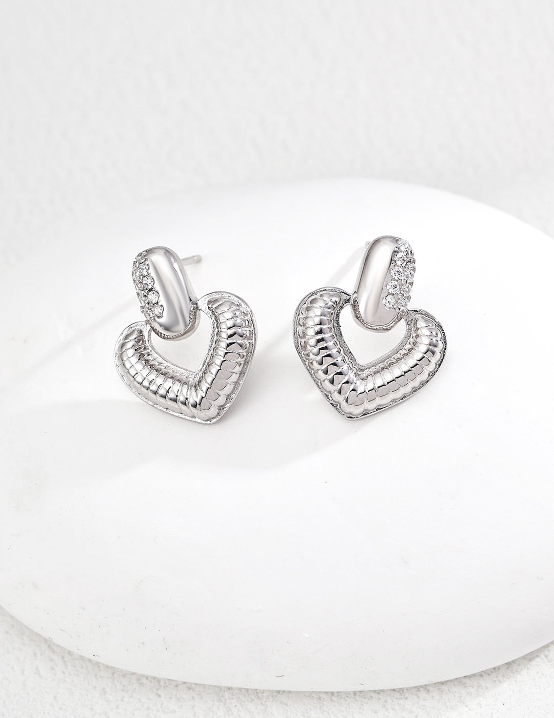 Vintage-inspired heart-shaped earrings