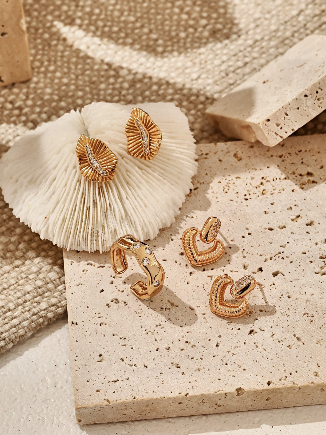 Vintage-inspired heart-shaped earrings