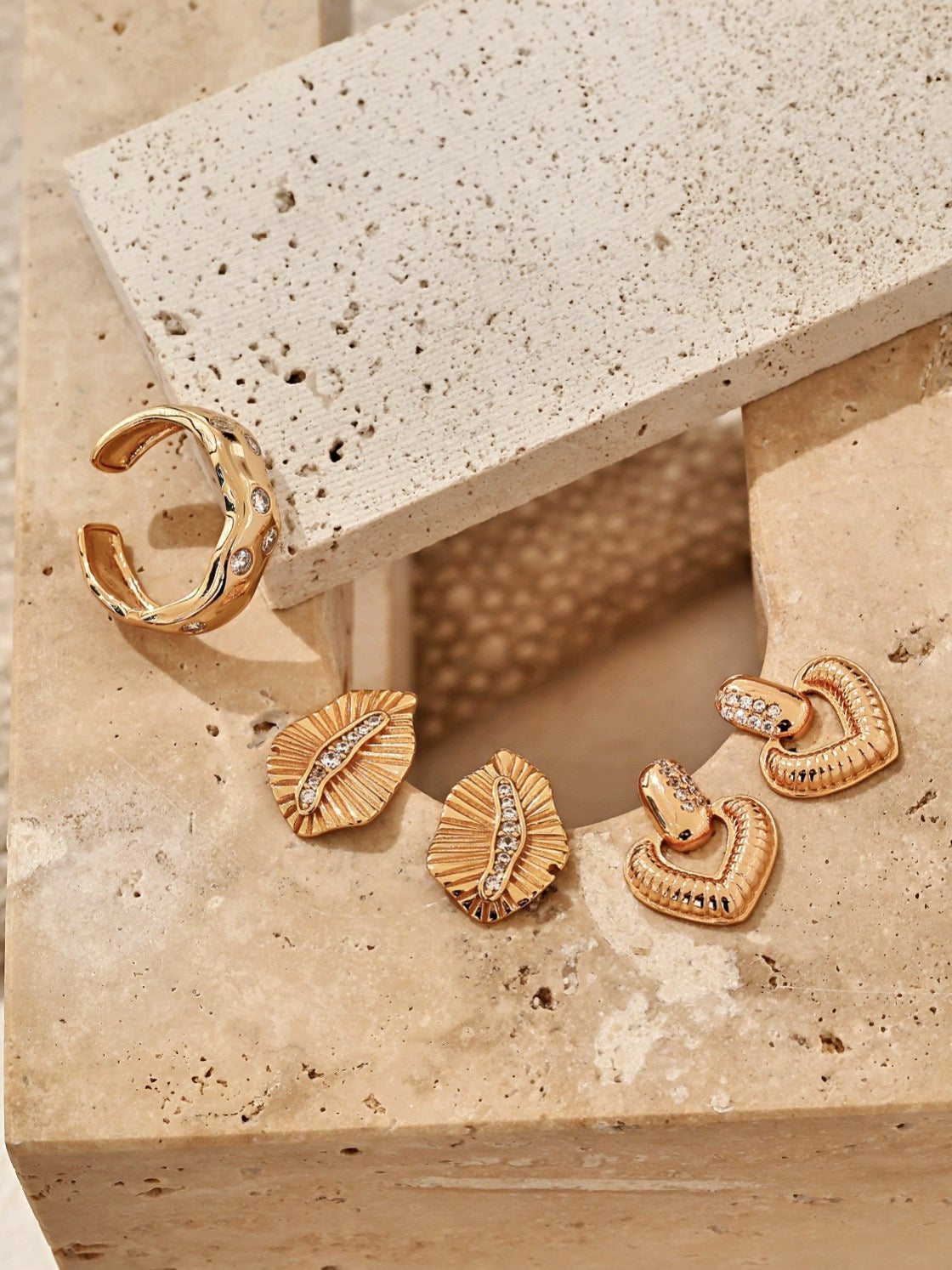 Vintage-inspired heart-shaped earrings