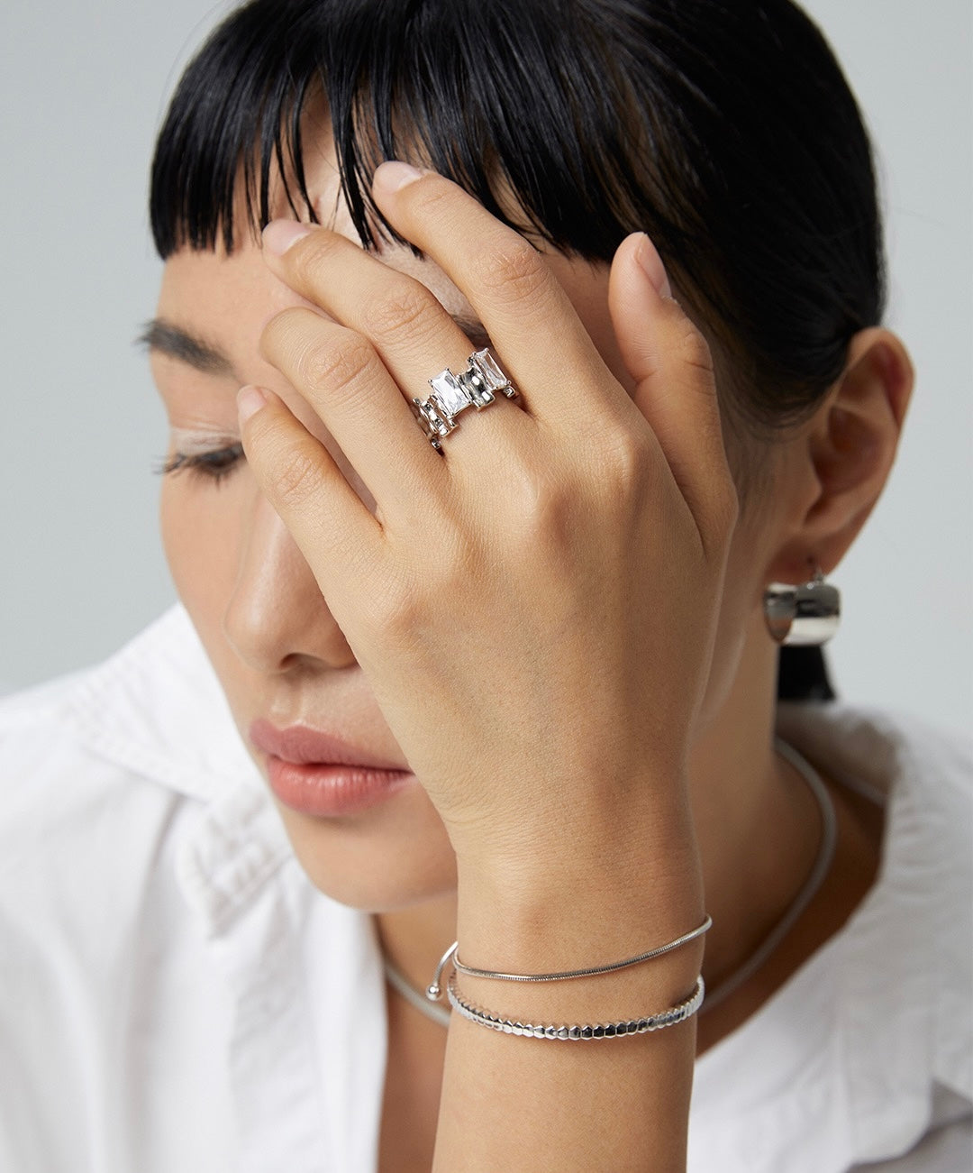Skeleton White Gold Split Ring