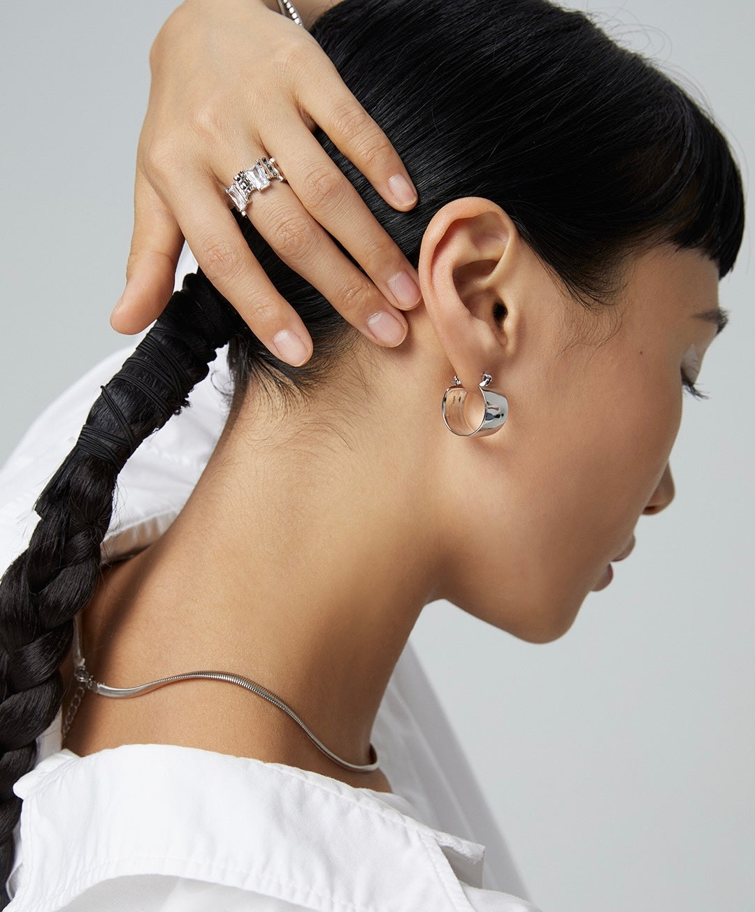 Skeleton White Gold Split Ring