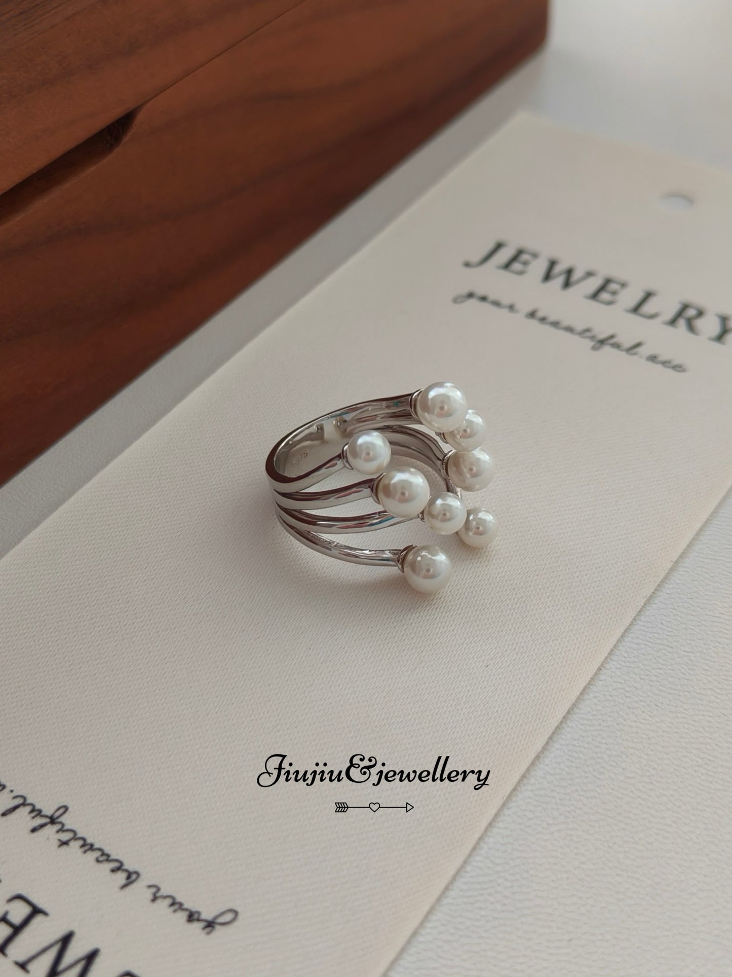 Shell Bead Pistil Pearl Ring