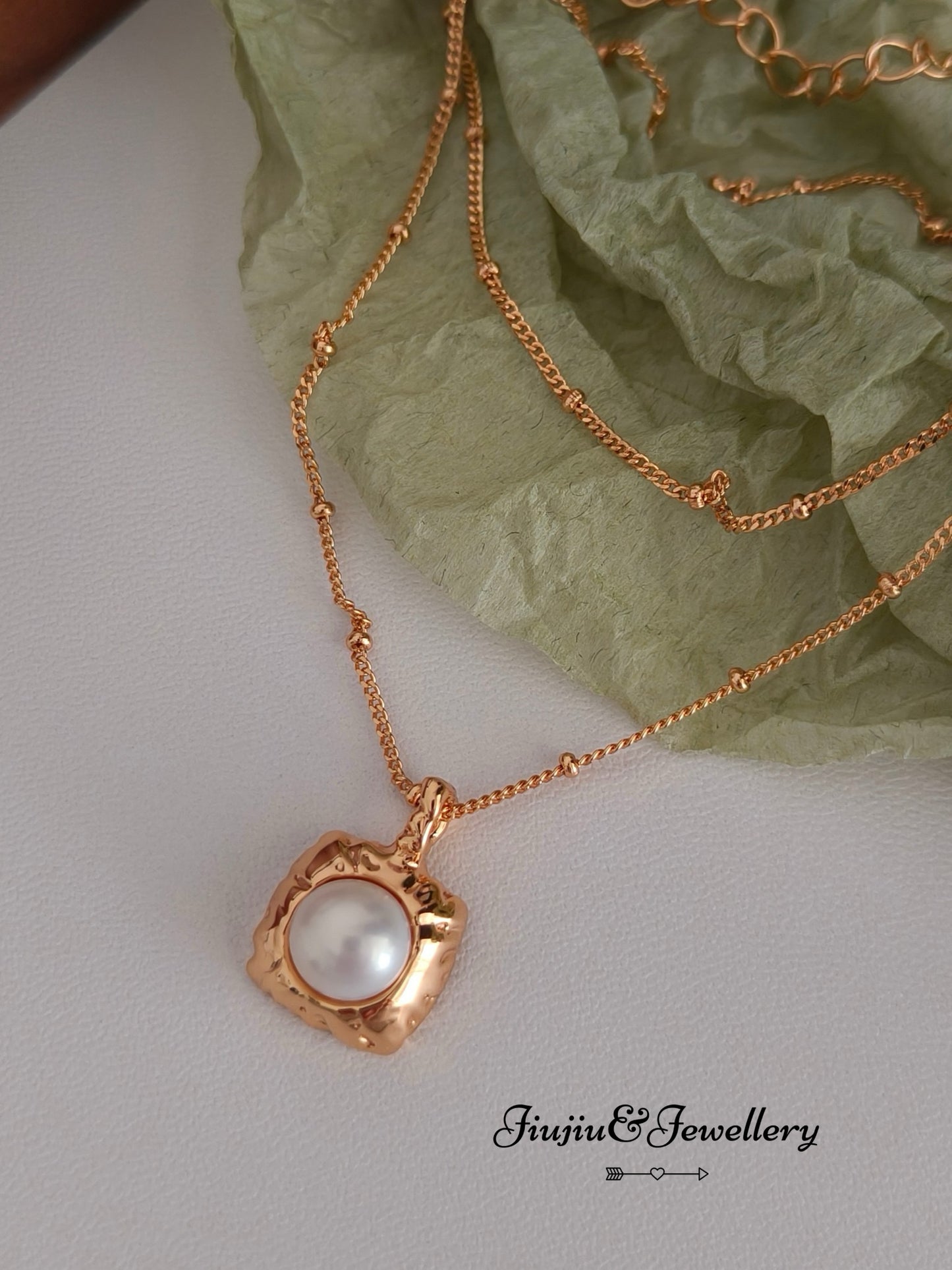 Square Sugar Pearl Necklace