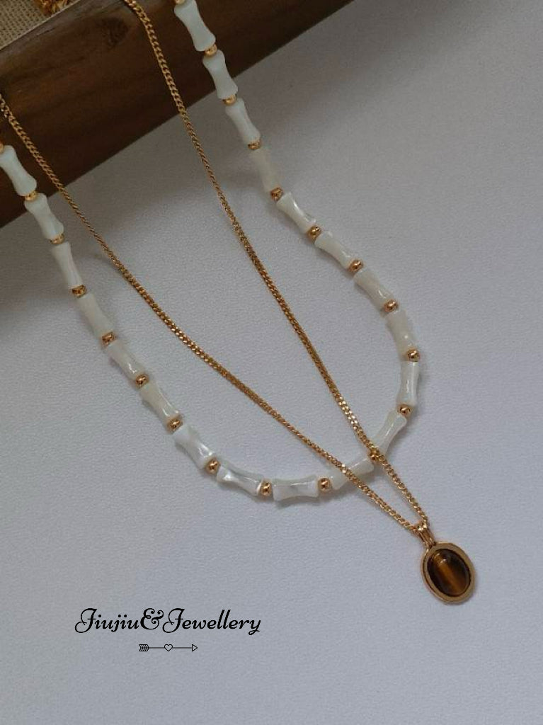 Oval Tiger Eye Stone Necklace