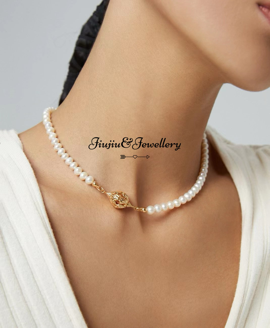 Golden Egg Pearl Necklace