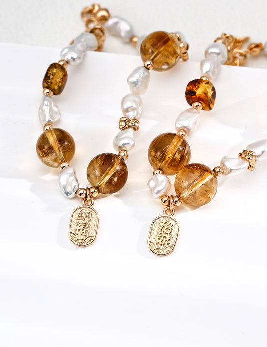 Yellow Flower Gel Crystal Wealth-Attracting Bracelet