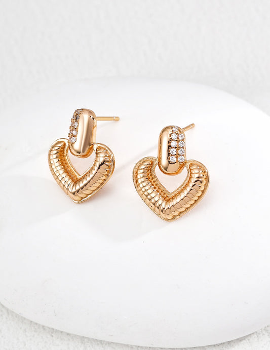 Vintage-inspired heart-shaped earrings