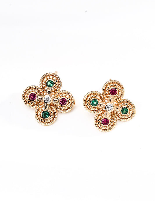 Vintage-inspired Four-Leaf Clover Earrings